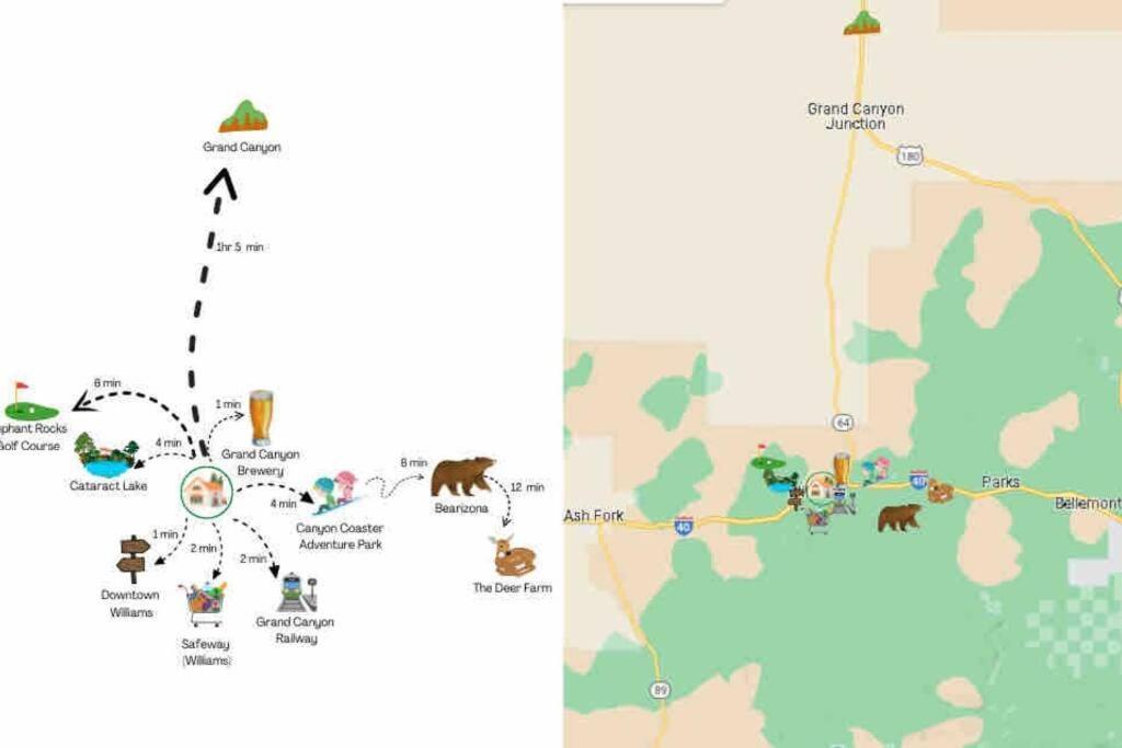 Walk To Gc Train Depot And Route 66, King Beds, Game Room, Bbq, Firepit ويليامز المظهر الخارجي الصورة